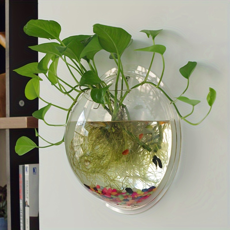 GY Wall-Mounted Fish Tank Wall Decorative Creative Self-Absorbent Plant  Flowerpot Wall Pendant Hanging Fish Globe - AliExpress