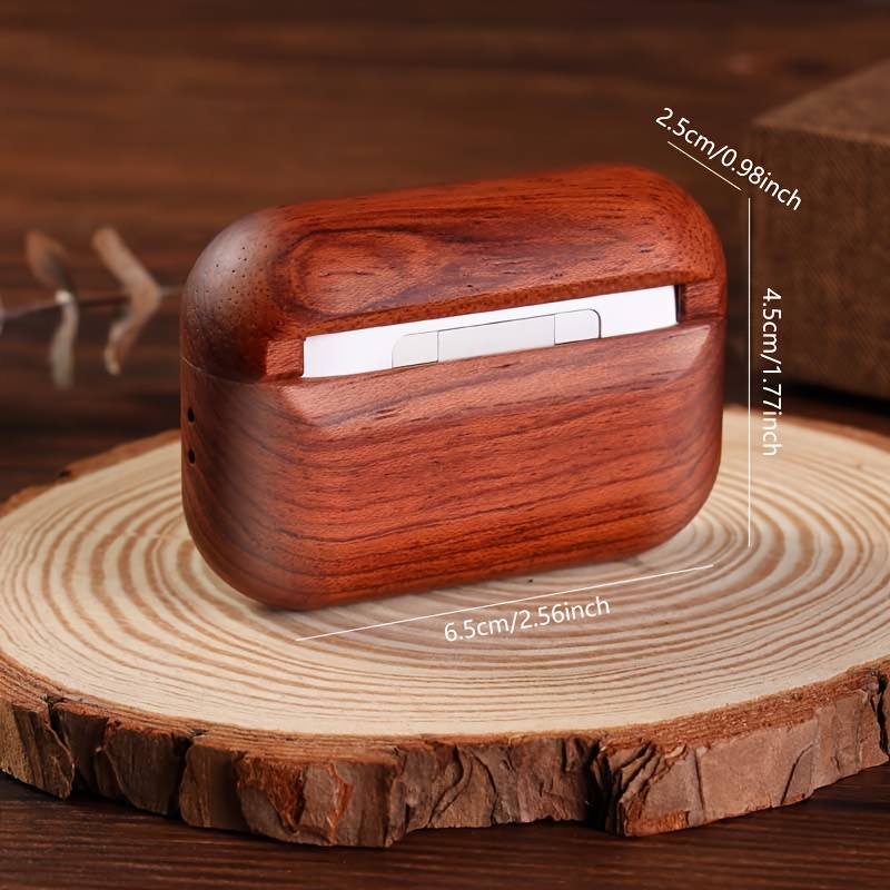 A Protective Case for Airpods, Compatible with Models 1, 2, 3, 4, And Pro 2, Made of Wood And Designed for Wireless Headphones. It Includes a Lanyard And Offers a Variety of Wood Options, Making It a Great Holiday Gift