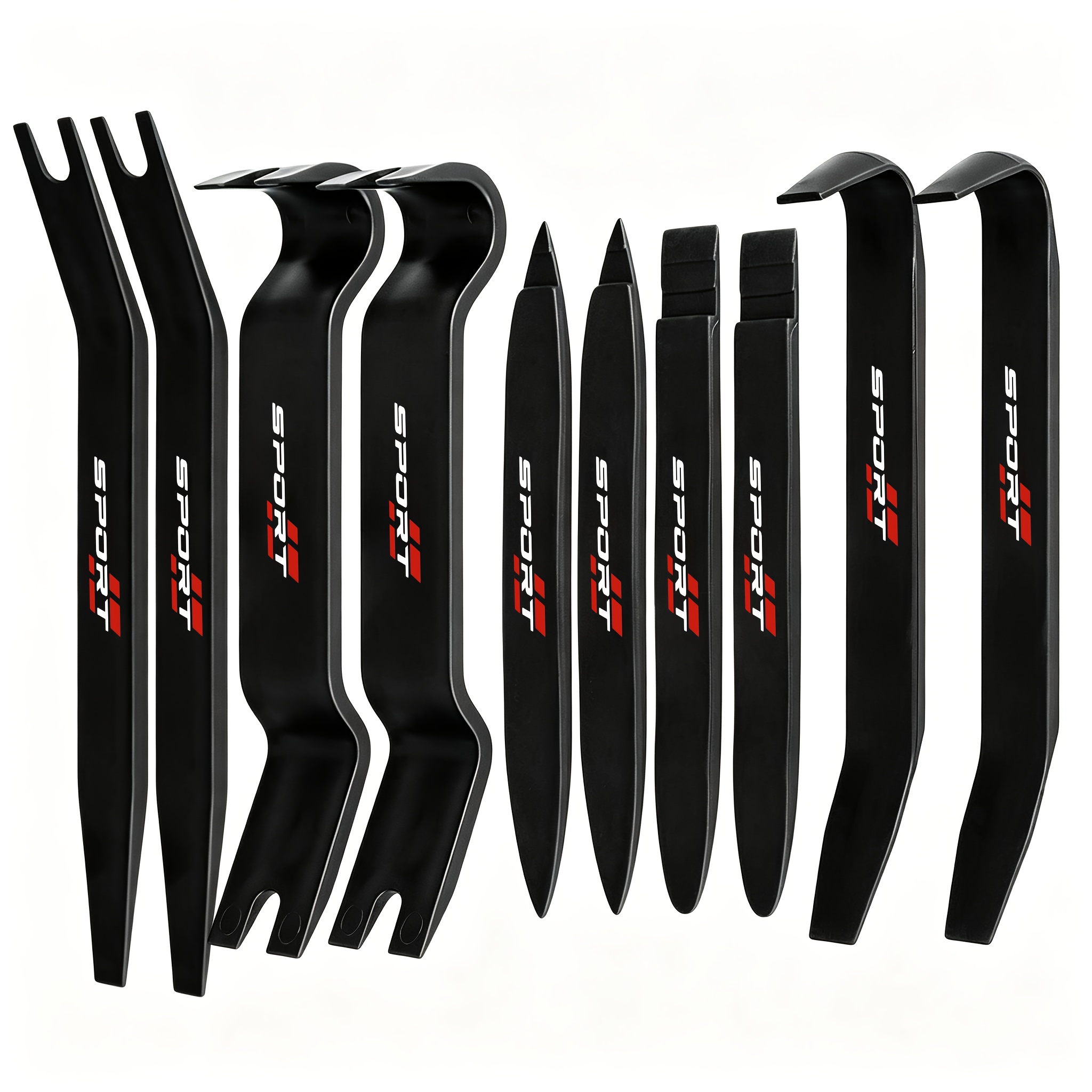 TEMU Kit de 10 pièces d'outils de démontage pour intérieur d'automobile, pied-de-biche rayures, convient pour le démontage et le montage des panneaux