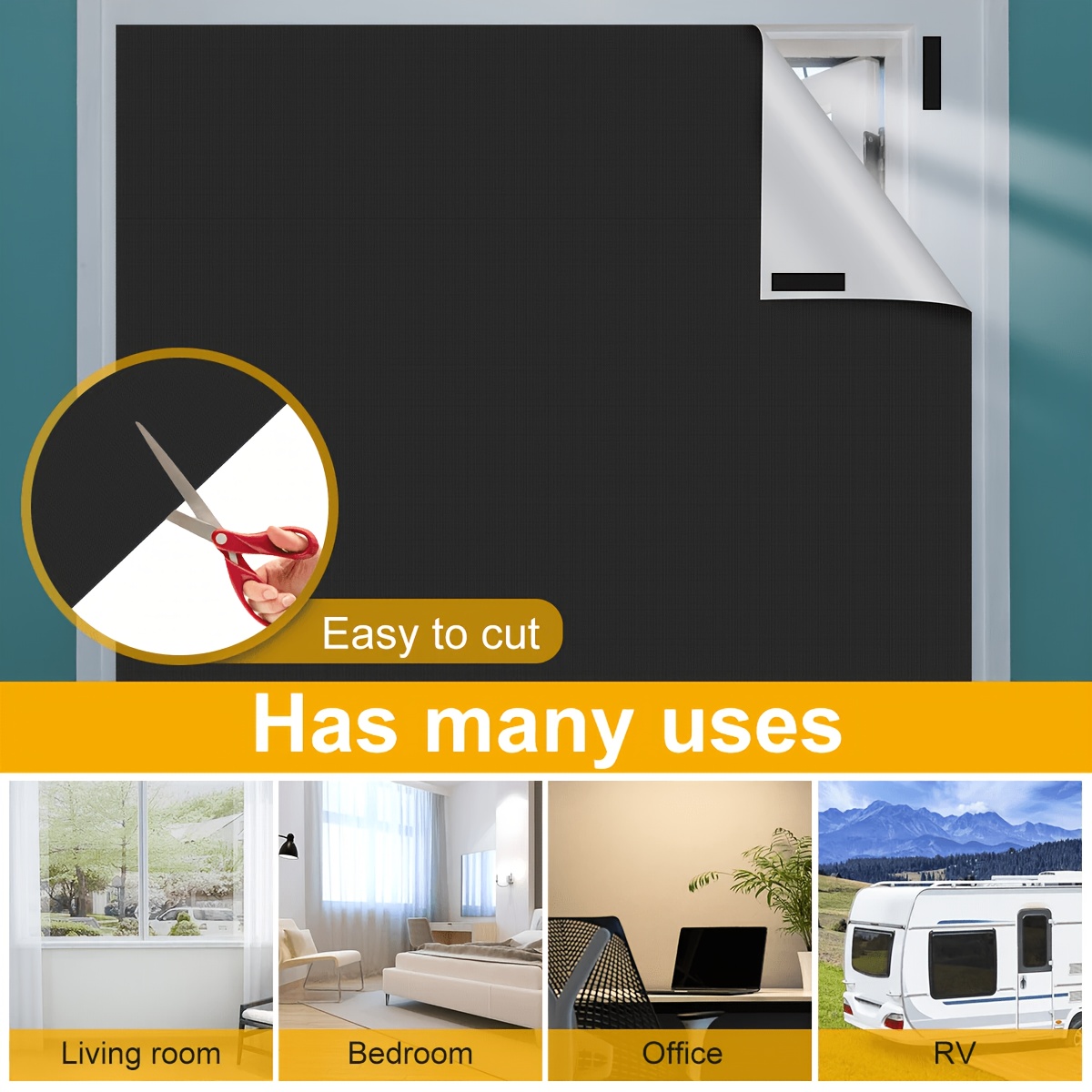 self   blackout window film curtain suitable for travel use portable removable darkening panels with tape stick window shades for bedrooms covering installation no tools required