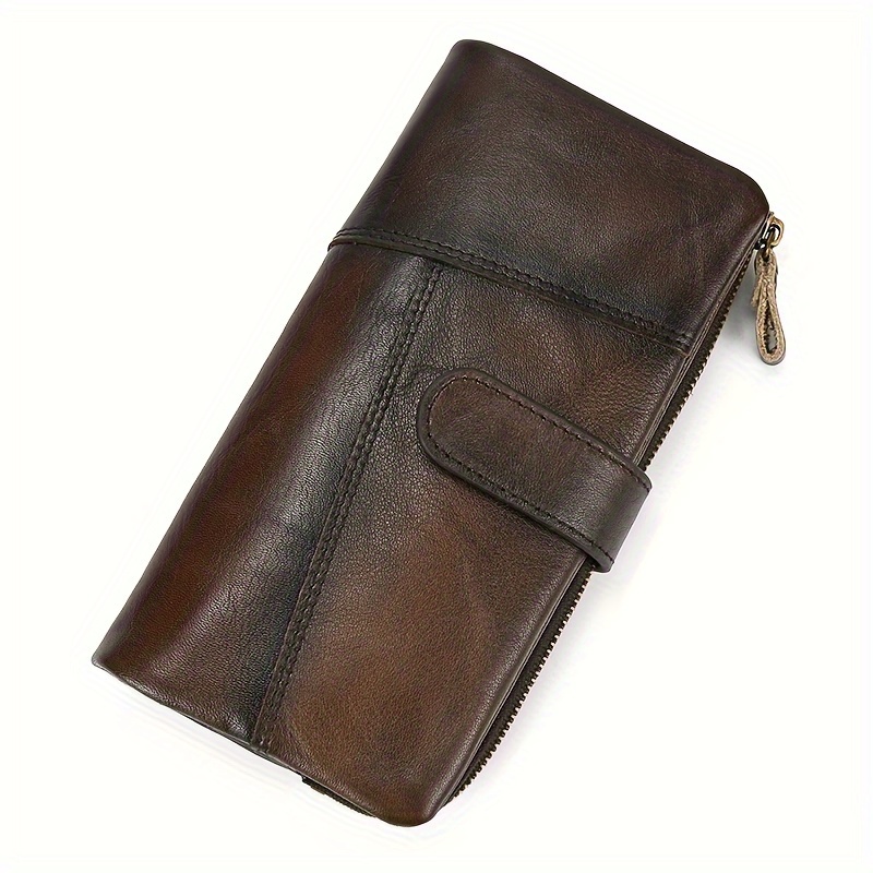 

1pc Top Cowhide Long Wallet, Wallet