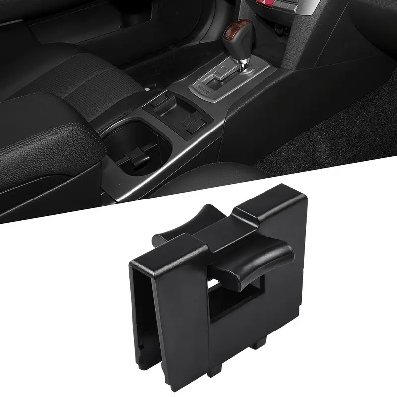 Center Console Cup Holder Insert Divider For Subaru Outback & Forester (2010-2014) – Black Plastic Direct Fit