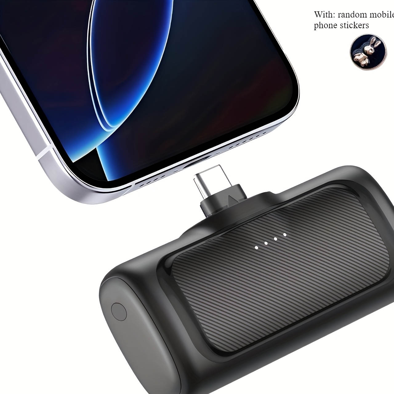 TEMU Mini chargeur portable 5000mAh, batterie externe USB-C, USB Type-C, alimentation double mode, batterie lithium polymère rechargeable, compatible