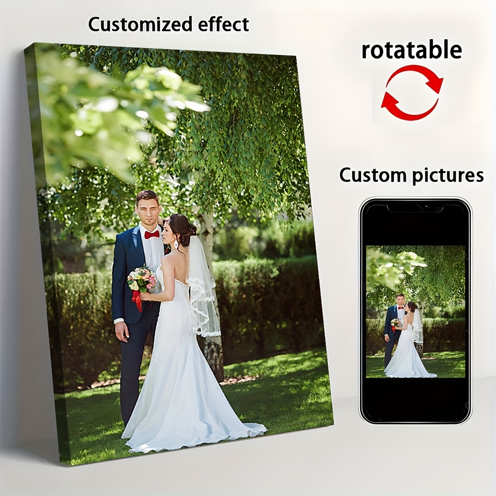 Fotografija v Sliko v Okvirju na Platnu - Personalizirajte z Lastnimi Fotografijami, Primerno za Poroke, in Edinstvena Darila, Sodoben Lesen