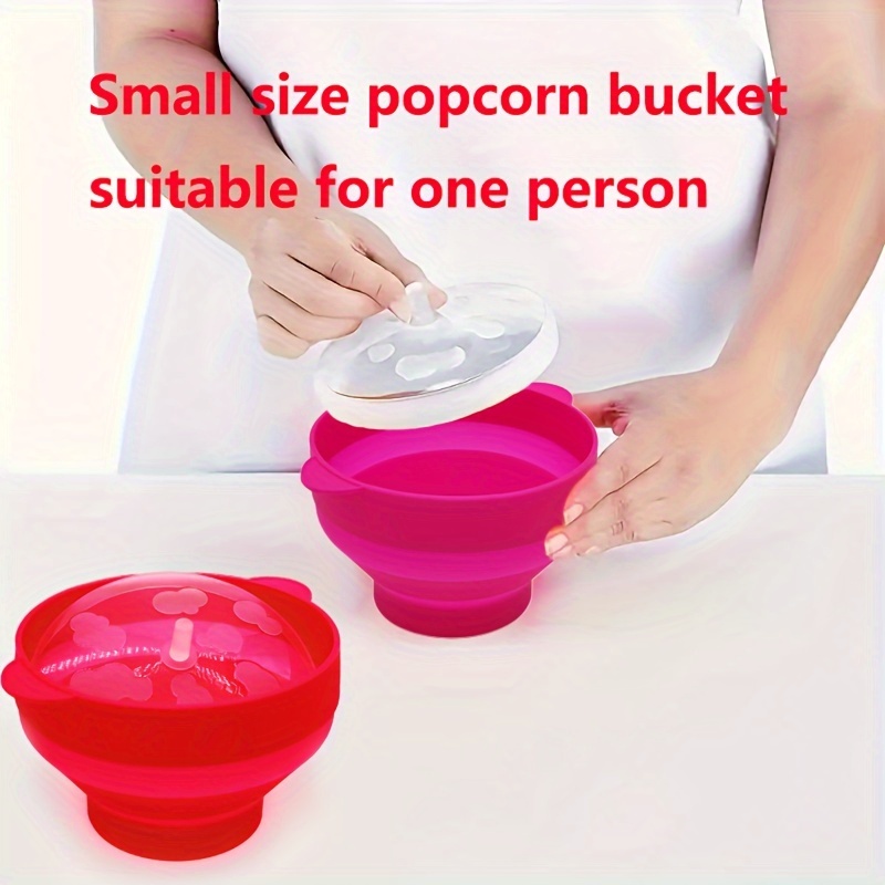 

Silicone Popcorn Maker Bowl For Microwave, 1pc Small Collapsible With Lid, Bpa-free, Dishwasher Safe, Festive For Christmas, Halloween, Easter, Hanukkah, Thanksgiving, Single Serve