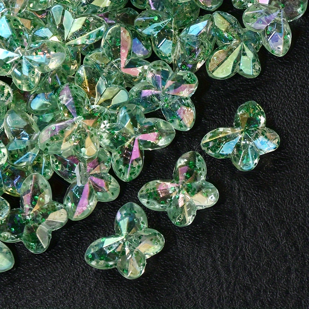 30pcs Clear Butterfly Beads for Jewelry Making & Crafts