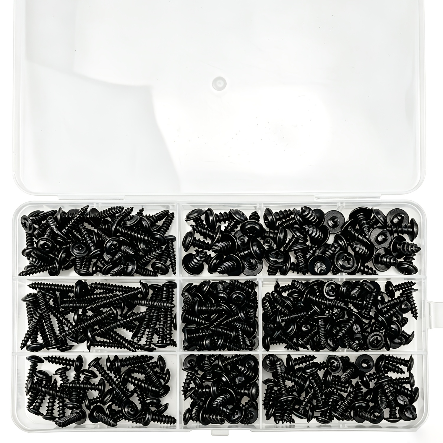 Image of 390 Self-tapping Screw Set - M3/m4/m3.5/m5 8 Sizes, Phillips Head, Steel, Self-drilling Screws, Metal Screw Assortment Kit For Wood Furniture, Sizes | Durable Screws | Wood Furniture Screws, Screws