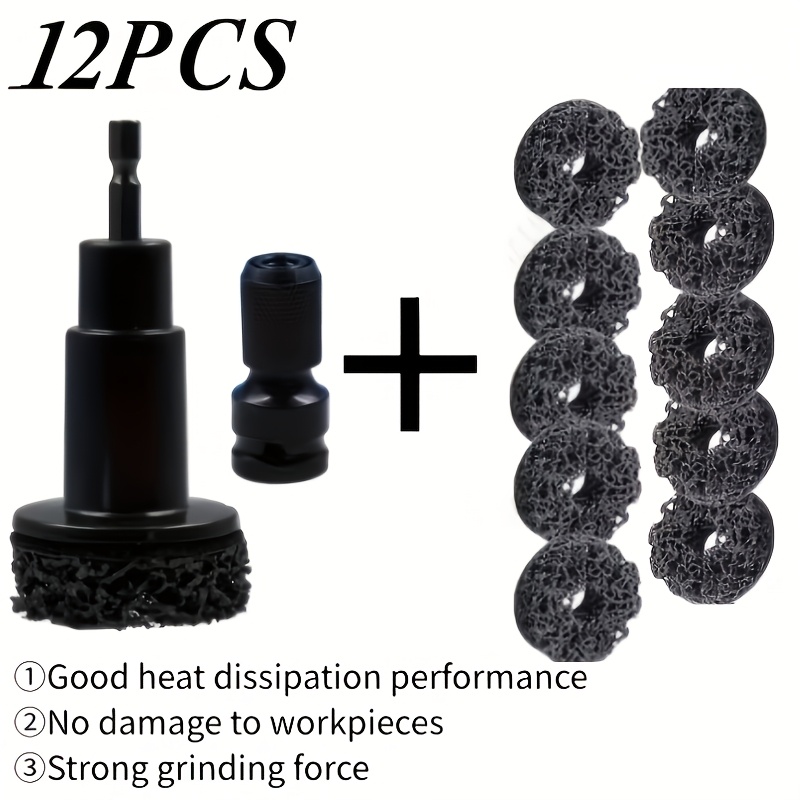 12pcs car wheel hub bearing head rust proof maintenance tools 12pcs polishing wheels brake disc rust proof tools no battery needed durable metal structure ergonomic grip design ideal for car repair maintenance