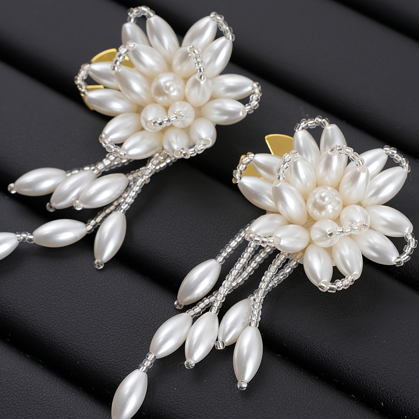 TEMU 2 Shirt Decoration Buttons, Button Covers For Shirts, Handmade Artificial Pearls Tassel Cute And Elegant Button Clips, Decorative Button Cover