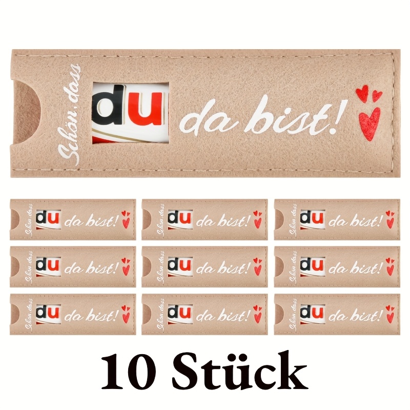 E-shop Deutsche Filzverpackung für Party-Dekoration, 10 Stück, Deutsch: Schön, dass du bist, Freut mich, dich zu sehen. Filzverpackung für