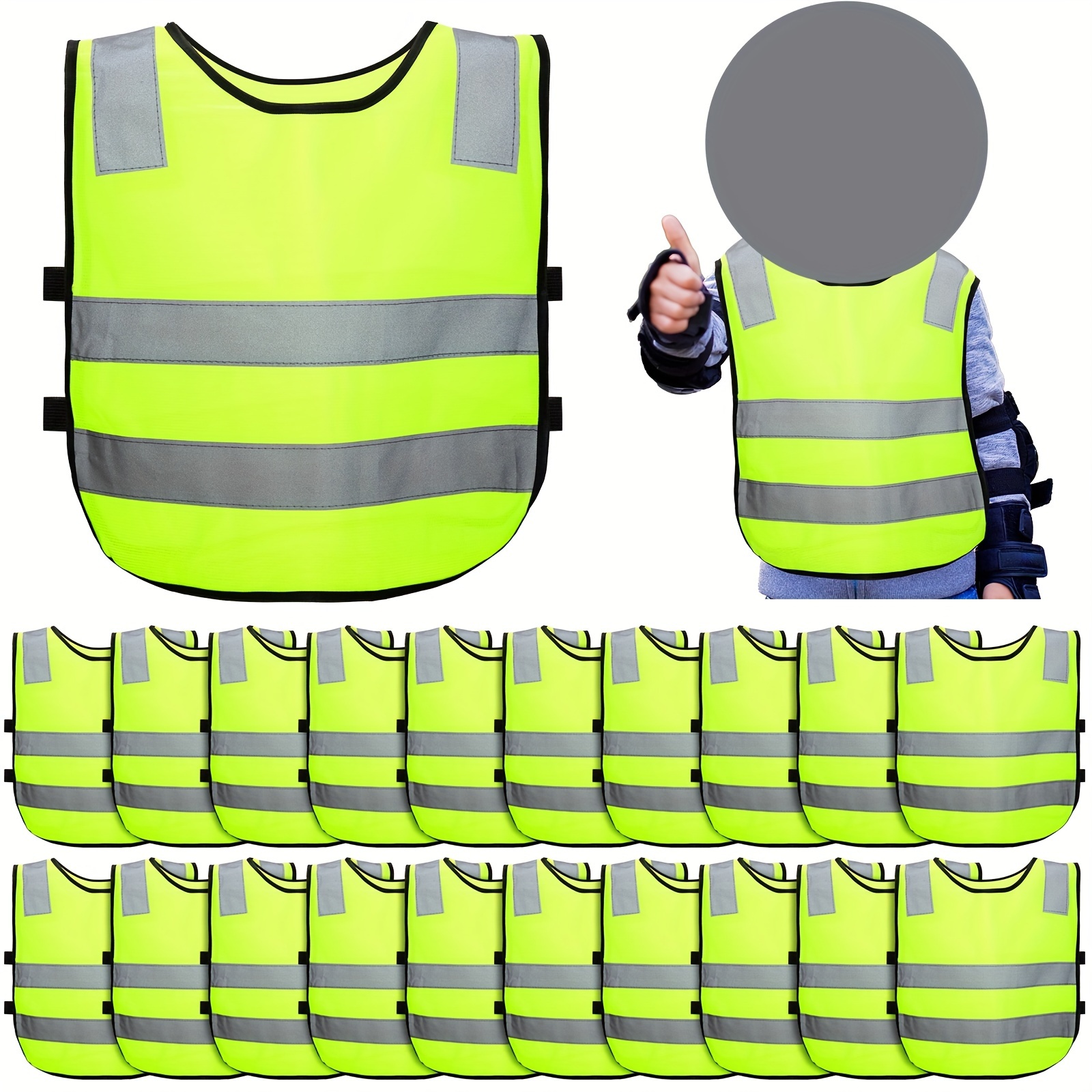 black multi pocket reflective vest cycling safety running - Temu