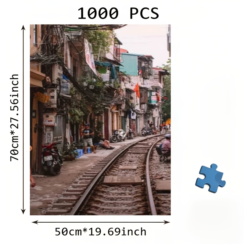 puzzle éducatif de 1000 pièces, motif de   ferrée de la   dhanoï, taille 19,7x27,6 pouces (50x70cm), décoration murale  , cadeau créatif   à   soi- , -stress, - 