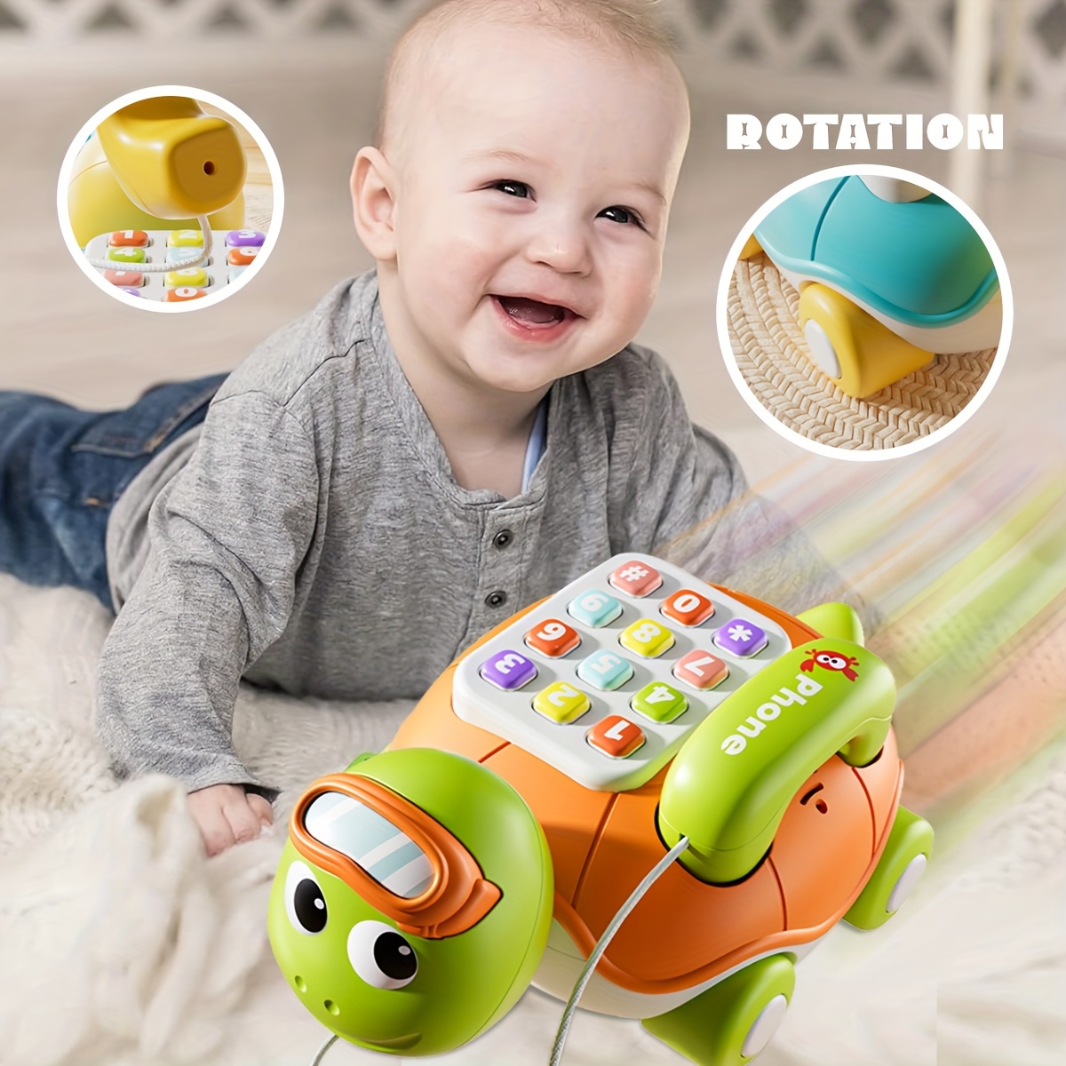 Baby Multifunctional Toy Music Turtle Telephone