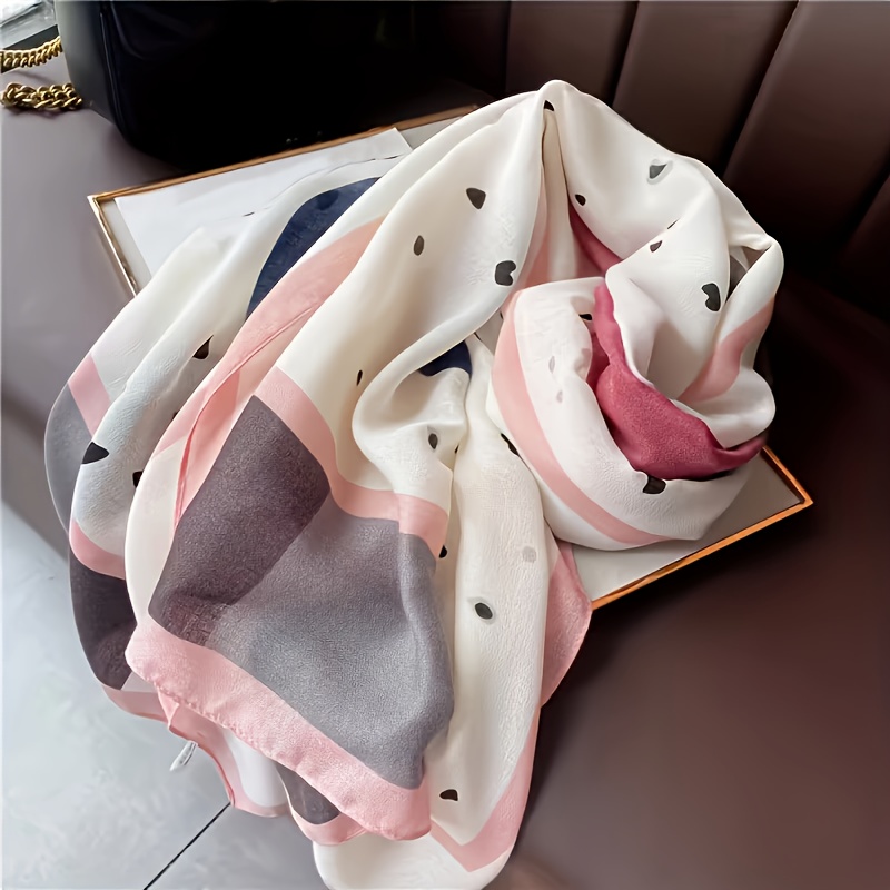 Fashion Polka Dot Pattern Textured Scarf, Warm Autumn/Winter Style, Multifunctional Use, Two Color Options, Suitable for Daily Outings and Holiday Queues, Fashion Item