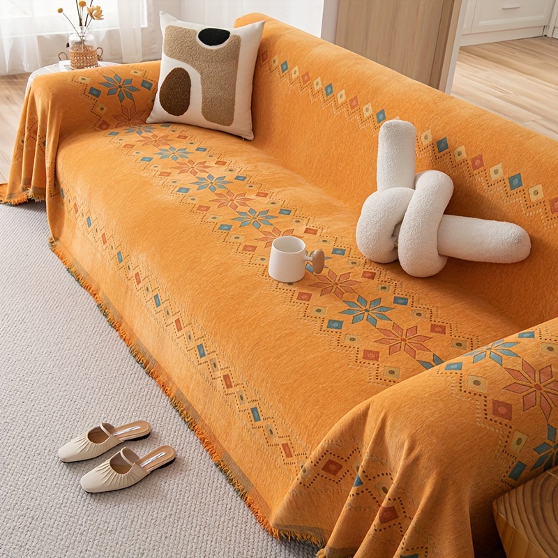 bohemian geometric sofa throw blanket anti scratch chenille bohemian geometric sofa throw blanket anti scratch chenille