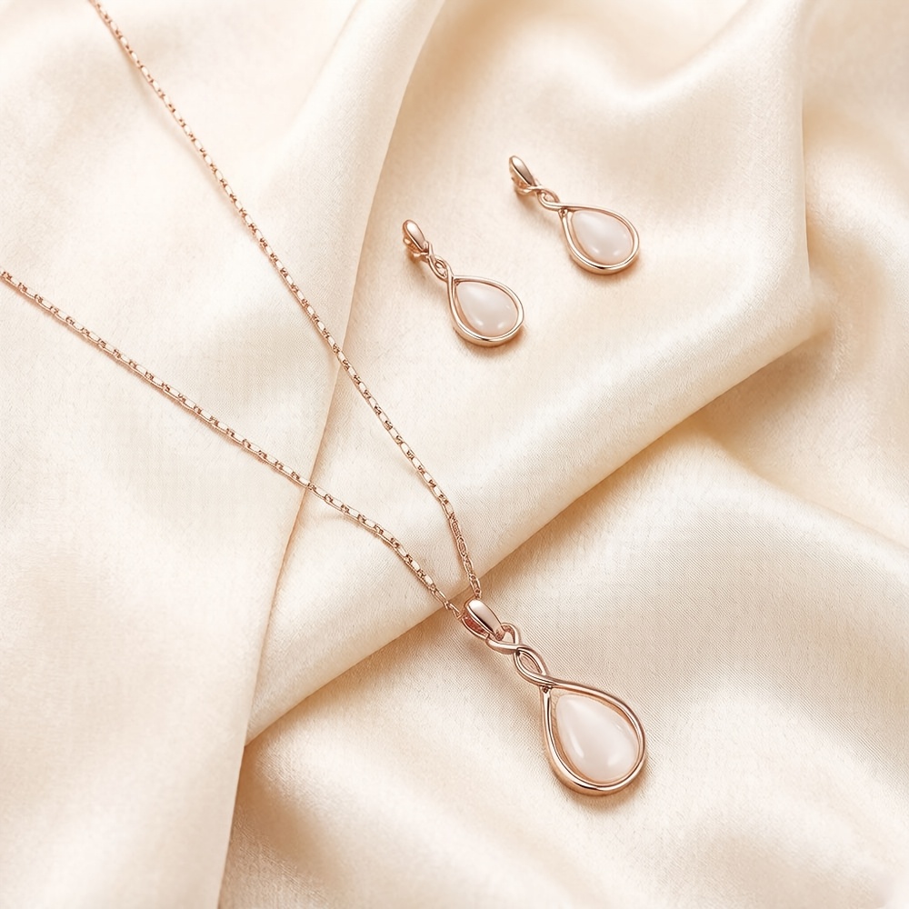 TEMU Ensemble de bijoux collier et boucles d'oreilles avec pendentif , parfait pour d'anniversaire et de fêtes