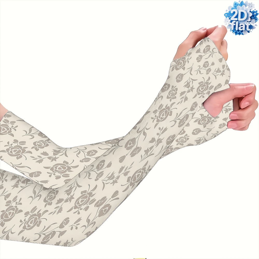 TEMU 여름 쿨 슬리브, 사이클링 스포츠 슬리브, 밝은 색상 꽃무늬, 정원 가드닝 수리 및 야외 그늘막 활동에 적합, 야외용 쿨링 팔토시, 달리기, 남녀공용, 아이스 실키 섬유 원단, 파티 답례품, 생일 선물, 크리스마스, 어머니의 날, 모임 및 파티용 선물,