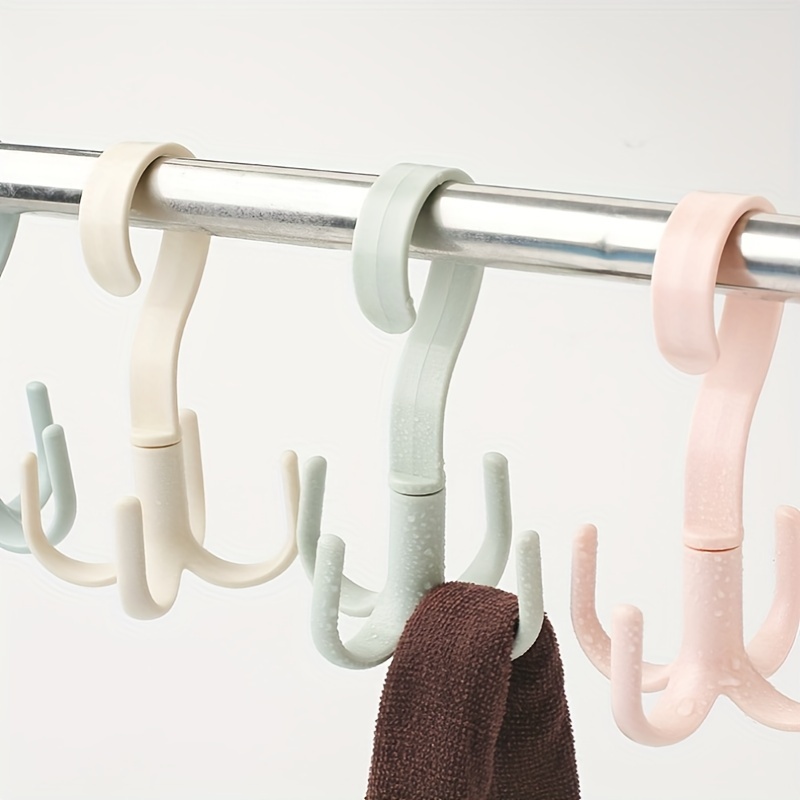 Rotatable Coat Hooks Four Claw Hooks Hanging Hats Hanging - Temu