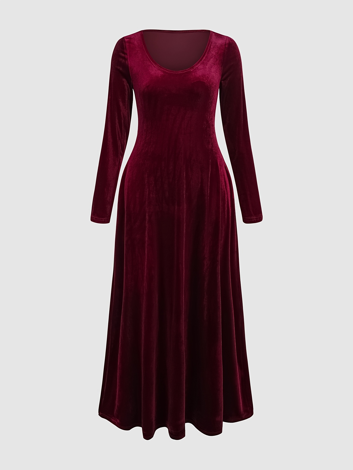 elegant velvet maxi dress pockets 95 polyester elastane Temu