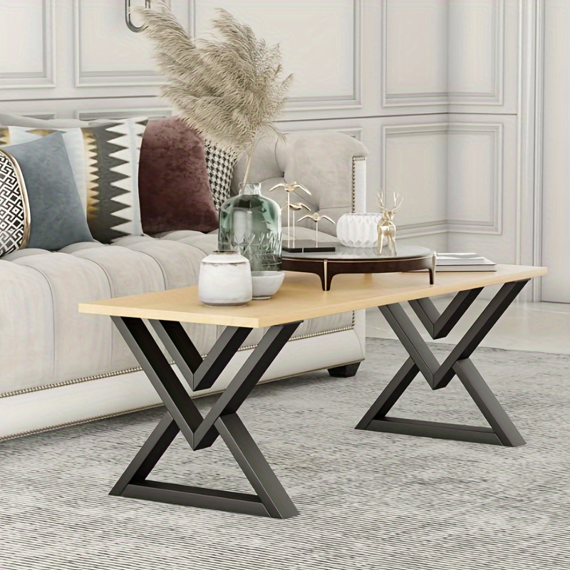 

Coffee Table Legs 16", Diamond Black Industrial Modern Bench Base Furniture Legs 2pcs Set (16" H 11" W, 2pcs)