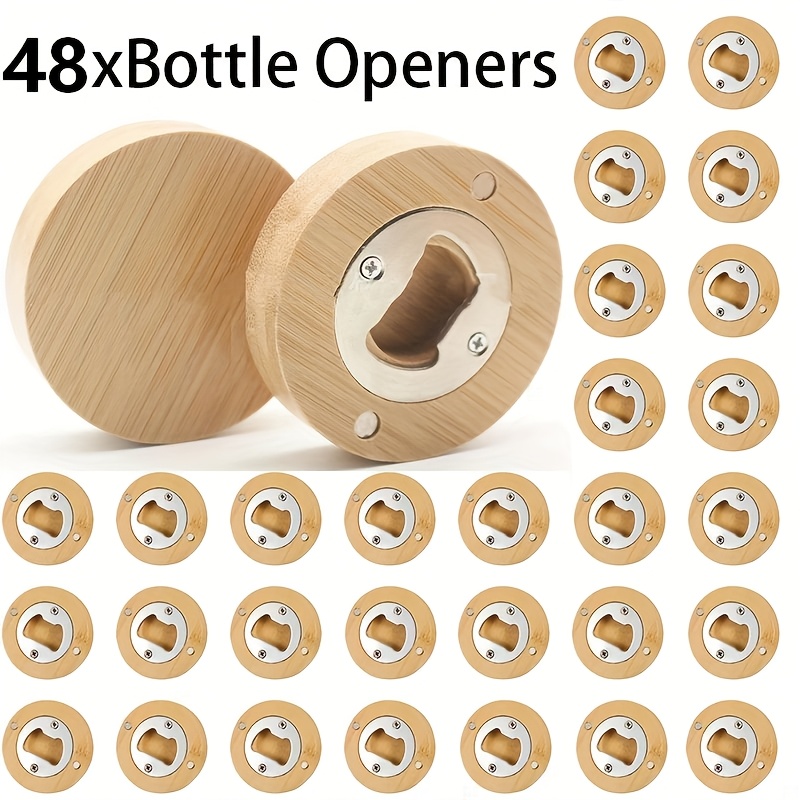 Image of Dofiki 24/48pcs Bulk Magnetic Bottle Openers - Magnetic Fridge Magnets With , Lever-style Opener For Beer, Parties, Weddings, - Magnetic Holders (compatible With Fridge, & Plastic)