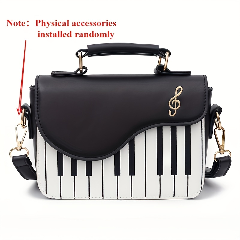 TEMU Women's Crossbody Bag - Elegant, Artistic Feel With Piano Keys. Retro Piano Print, Small, Lightweight, Versatile, Daily Commutes, Shopping,