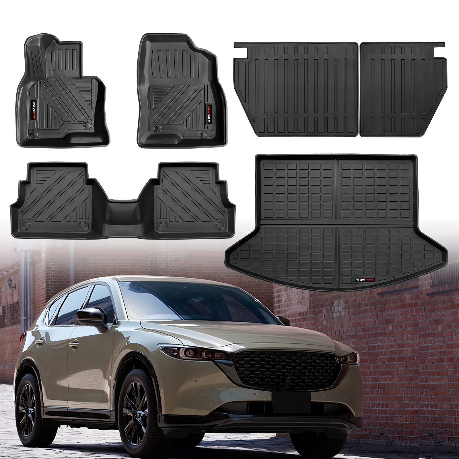 

For Cx-5 2017-2024 Floor Mats Trunk Cargo Liner Rear Seat Backrest Mat Full Set All Weather Tpe Car Mat Fit Cx5 Accessories (full Set 8 Pcs)