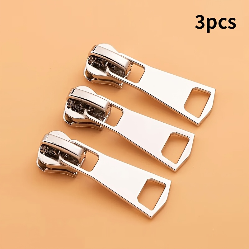 3 5pcs heavy duty zipper pull 5 replacement zipper slider for clothing silvery metal resin zipper head suitable for down jackets and coats