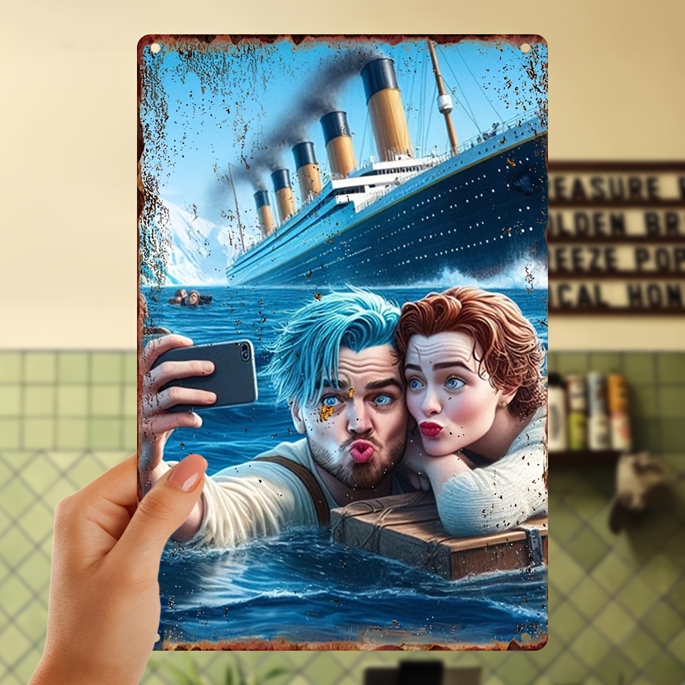 

Room Decor 1pc Titanic-inspired Vintage Metal Aluminum Sign, Waterproof & Dustproof Wall Art, Selfie Design, Home, Bar, Cafe Decor, Funny Room Aesthetic, Holiday Ornament, Christmas Gift