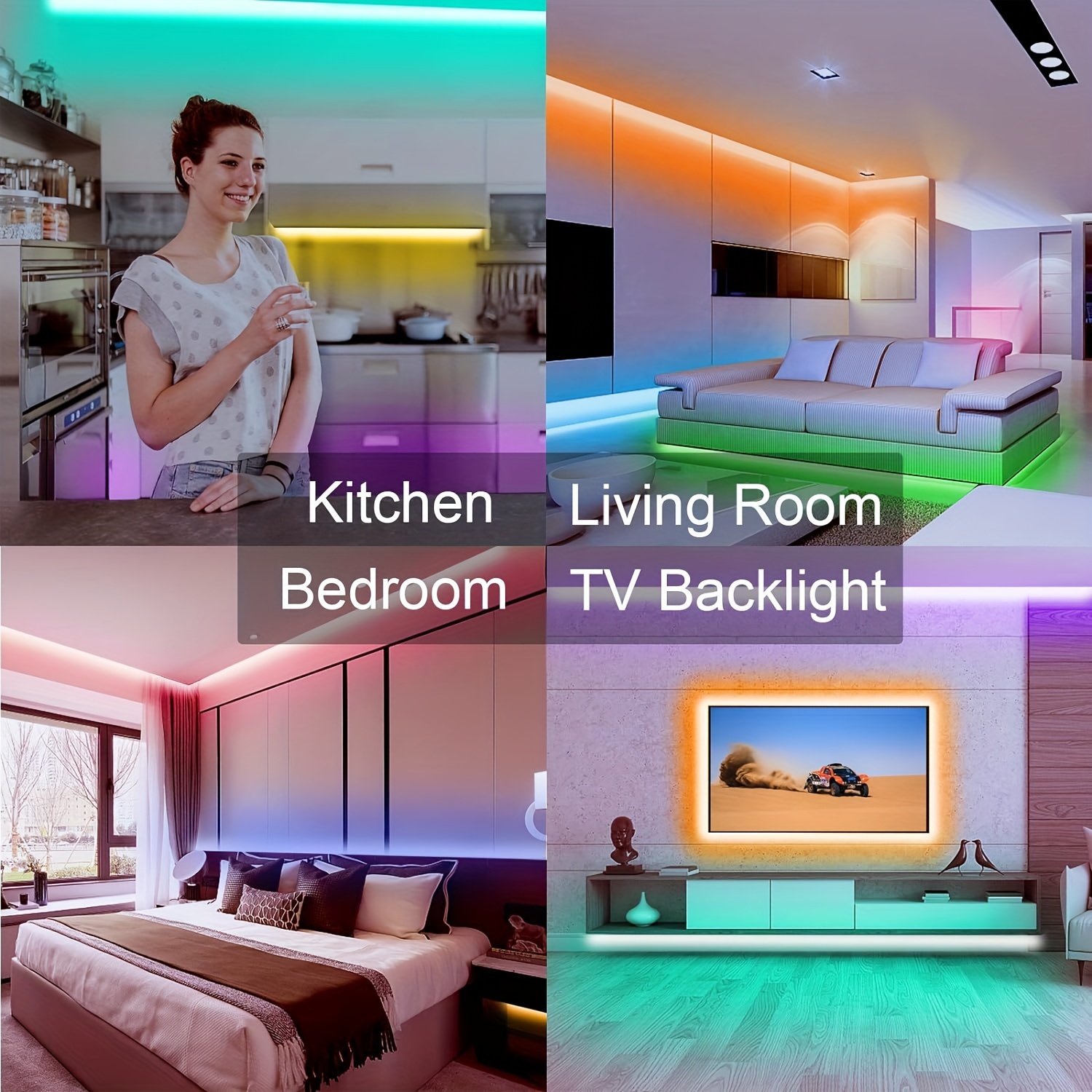 LED Strip Lights for Bedroom Decor, Remote & APP Control