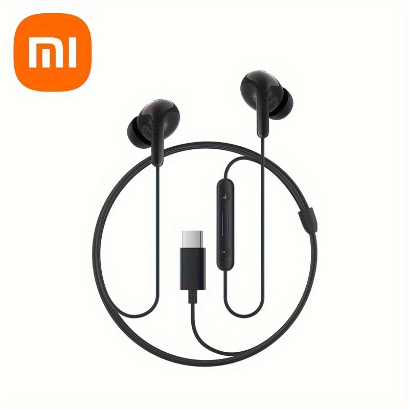 écouteurs filaires xiaomi type-c, son hifi numérique, écouteurs  -auriculaires avec micro et   du volume, réduction du bruit pour appels clairs,   avec les smartphones  , noir
