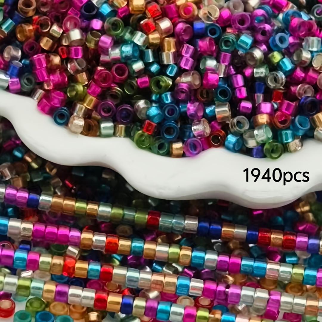 TEMU 1940 piezas de cuentas de cristal de rocalla bohemias de 2.5 mm, 20 colores vibrantes para fabricación de joyería artesanal DIY, suministros de