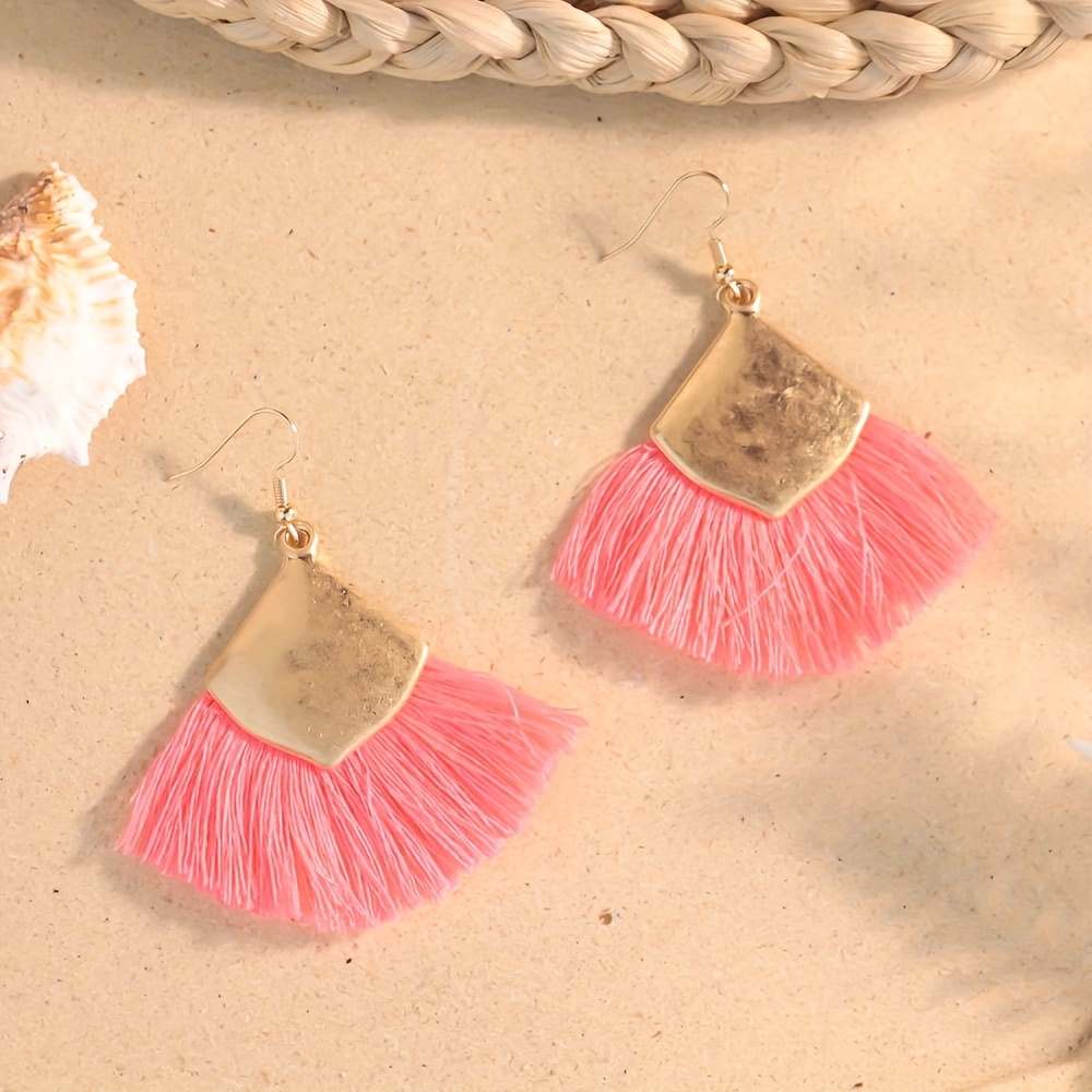 Women's Vintage Bohemian Tassel Earrings, Distressed Style