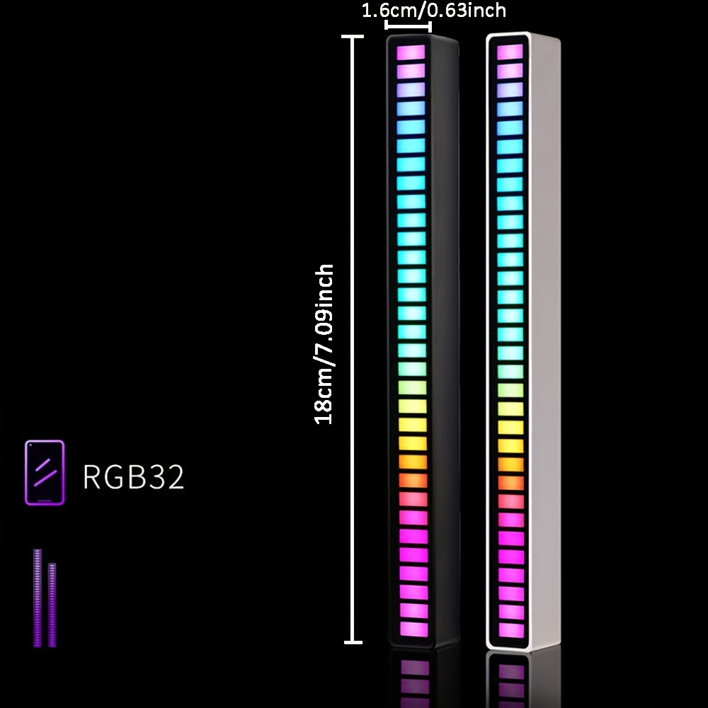 Комплект от 2 RGB LED светлини за пикап, които отговарят на звука, създавайки живи атмосфери за гейминг, партита и употреба на бюро. Тези USB-акумулаторни светлини сменят цветовете си в синхронизация с музиката.