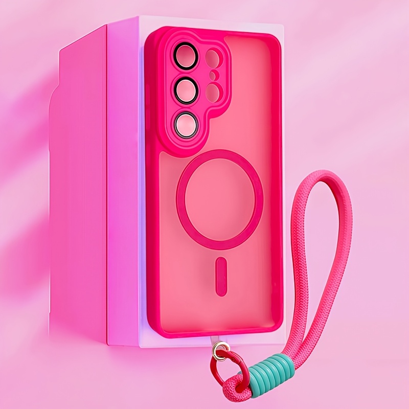 TEMU Phone Case: This Is A Semi Transparent Acrylic Lanyard Phone Case Magnetic Phone Case Suitable For Galaxy S26 S25 S24 S23 Fe Lens All Inclusive