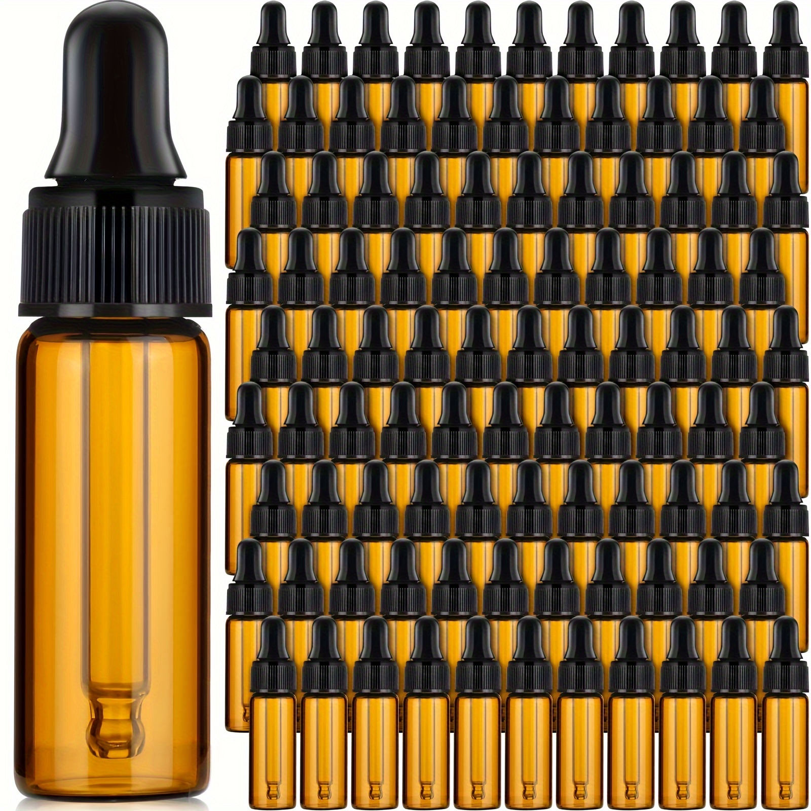 

20 Pack Glass Dropper Bottles Mini Essential Oil Dropper Bottles Empty Sample Vials With Black Small Storage Jars With Cosmetic Liquid Aromatherapy Laboratory (amber, 5ml)