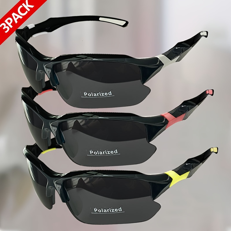 

3-pack Hindfield Polarized Glasses For Men, Semi-rimless , Tac Lens, Wide Fit, , Decorative Eyewear For Daily Use, Hiking, Travel - Ordinary Scene Compatible