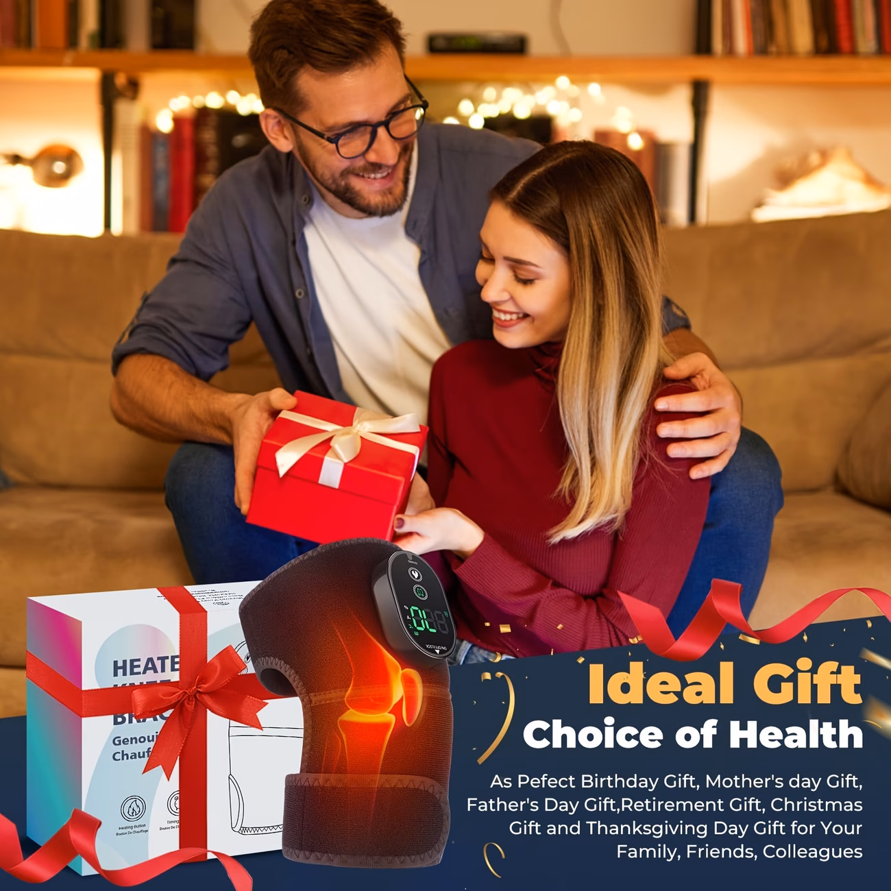 加热膝盖按摩器,无线设计,便携式加热护膝,3合1肩部和肘部加热垫,带振动功能,2000mah电池,膝盖护垫,送给长辈和朋友的完美礼物 商品详情 5