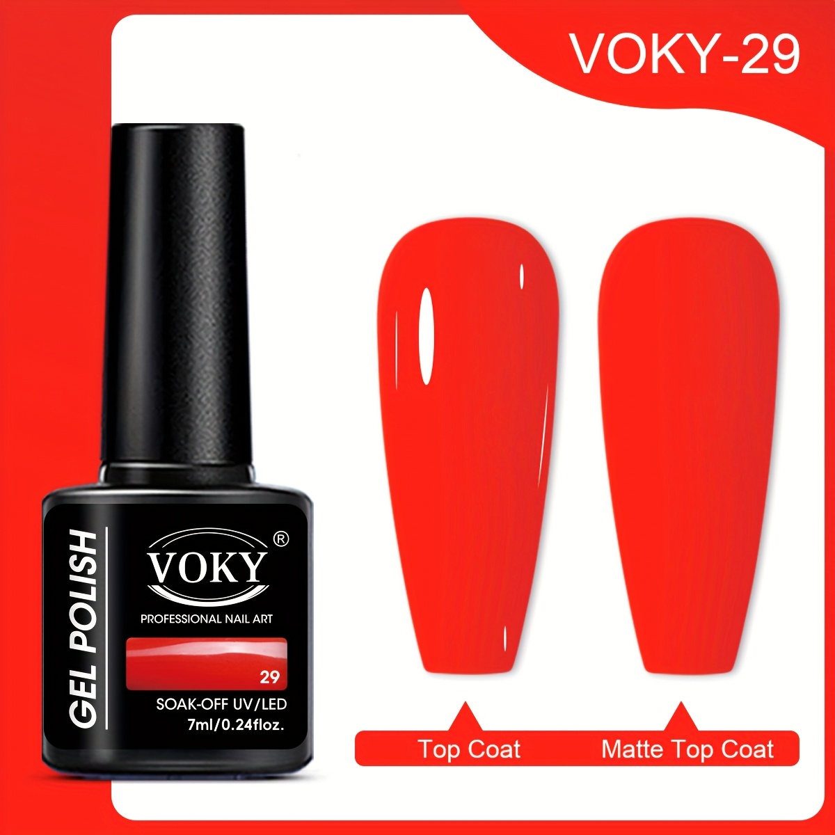 Voky 1pc/set 12-color Gel Nail Polish, Gel Nail Polish Led Soak Nail Polish Home Nail Salon