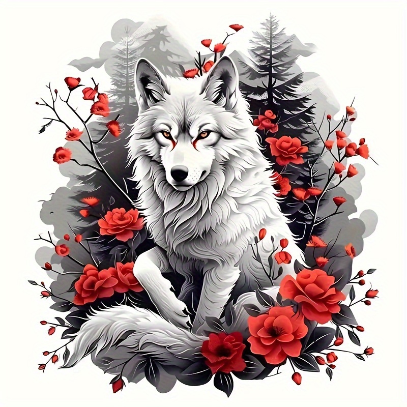 

1pc Wolf & Fox For T-shirts, , - Sewing & Knitting Supplies