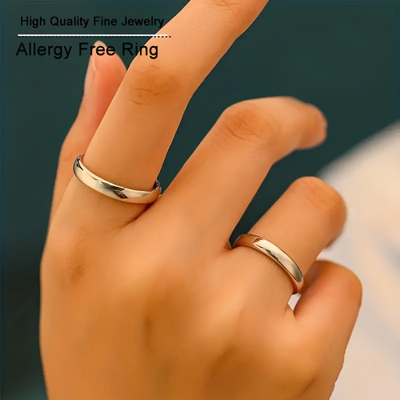 Elegant Stainless Steel Ring for Women - Waterproof, Fade-Resistant, Stackable Design - Perfect for Engagement & Wedding Gifts, All-Season Wear