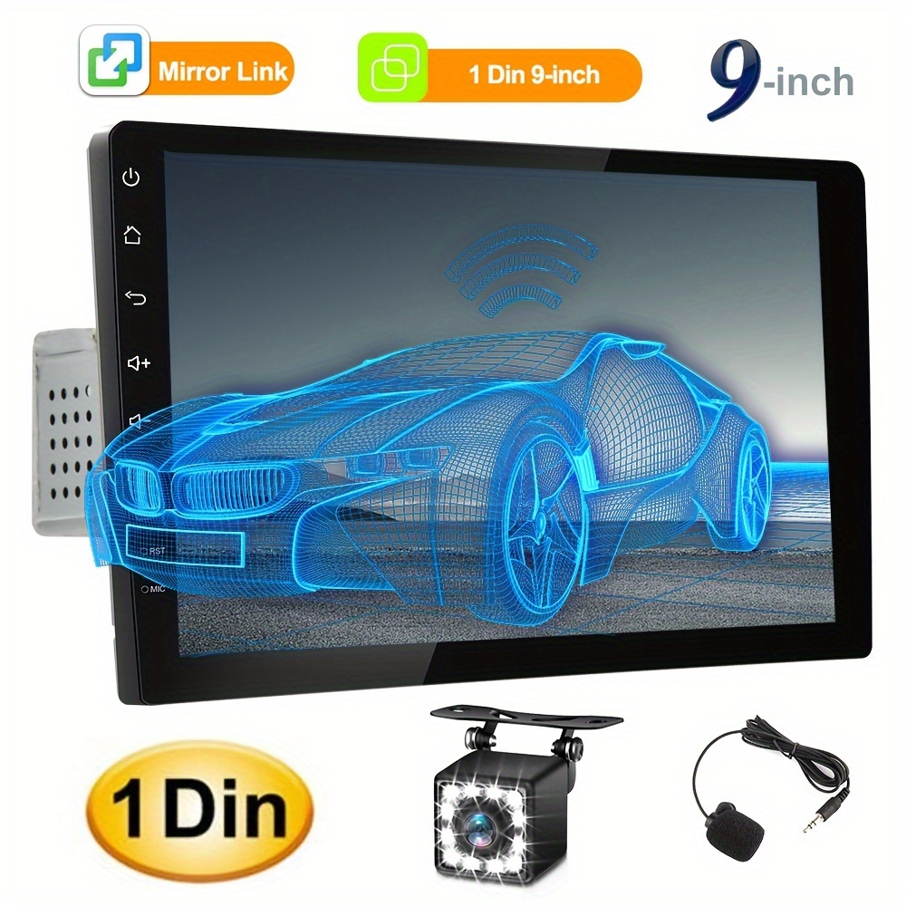 

1din 9-inch Car Mp5 Player Single Din 2.5d Touch Screen Car Stereo Radio Support Mirror Link Fm Aux Function+rear View Camera
