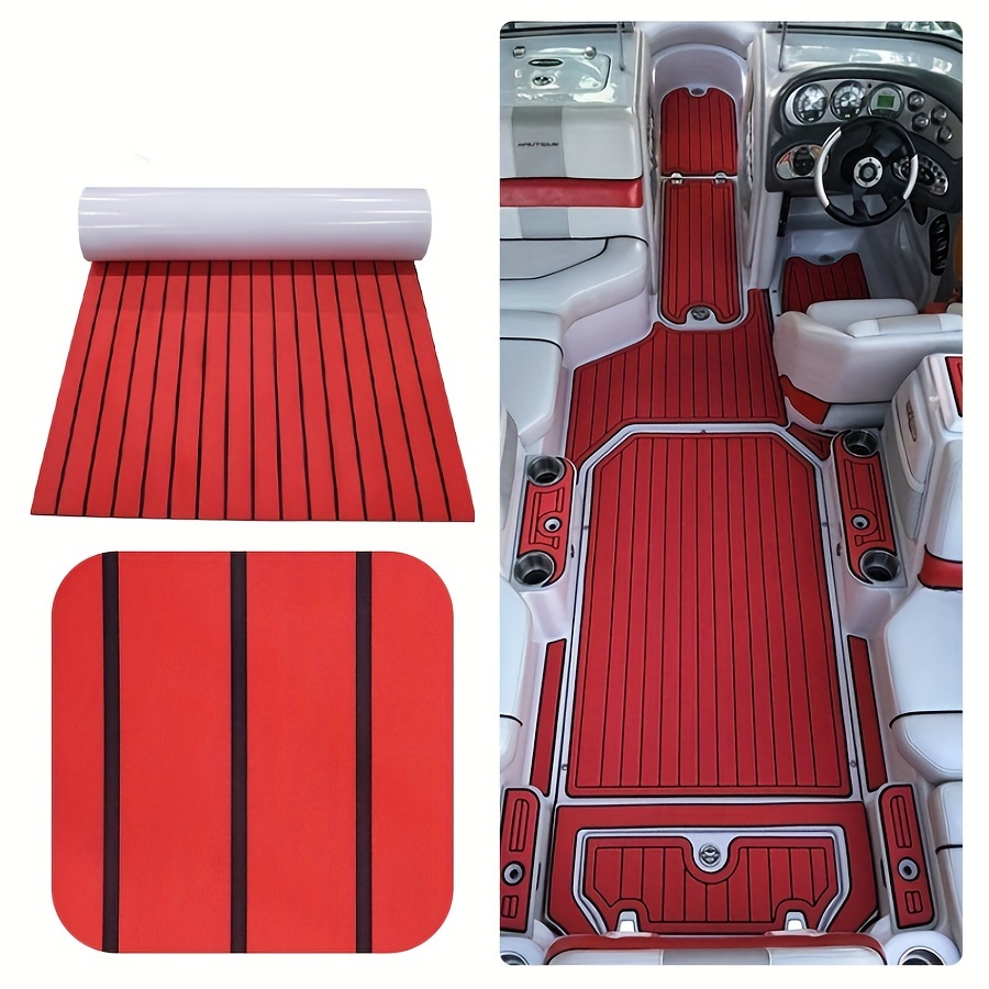 Foam Decking Mat For Boats And Yachts - Anti-slip Teak Wood Design 