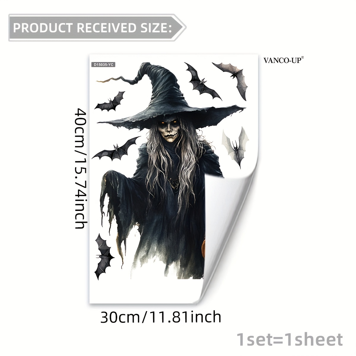 Halloween & Bats Static Cling Window Decal - Contemporary Pvc Glass Sticker, 5mil Thick, & Remove, Home & Kitchen Decor, Halloween Decorations For Home