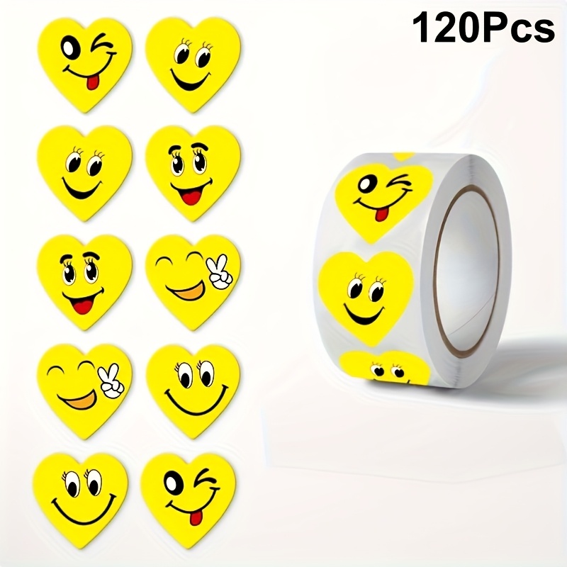 TEMU 120 Sheets/roll Of Heart-shaped Self-adhesive Labels, , Used For Gift Labels And Envelope Sealing, Stickers Used For Decorating Gift Boxes And