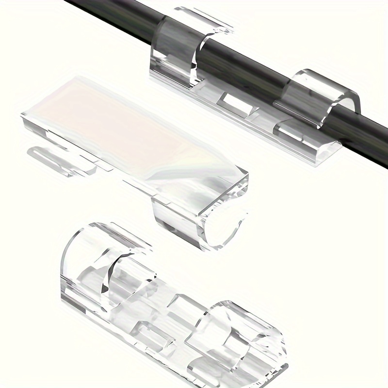 30 Clips Adhésifs Pour Câbles QWORK - Noir - 45x19x12 Mm - Organisation Fils TV, PC, Bureau, Voiture