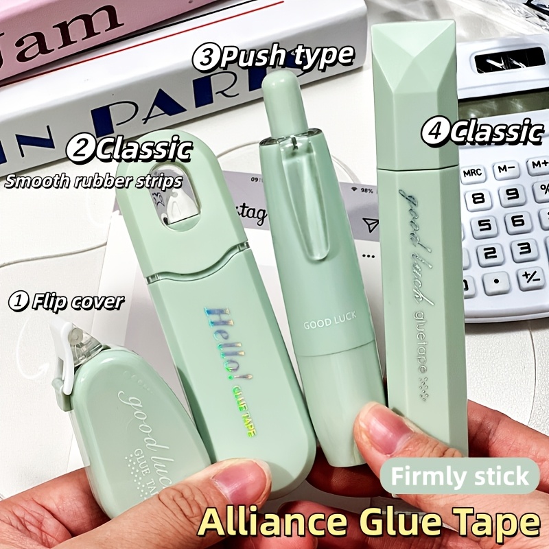 TEMU 4pcs High Adhesive Double-sided Tape - In Multiple Colors, , Suitable For Cutting And Pasting Thin Sheets, Gift Packaging, Card Making, Office
