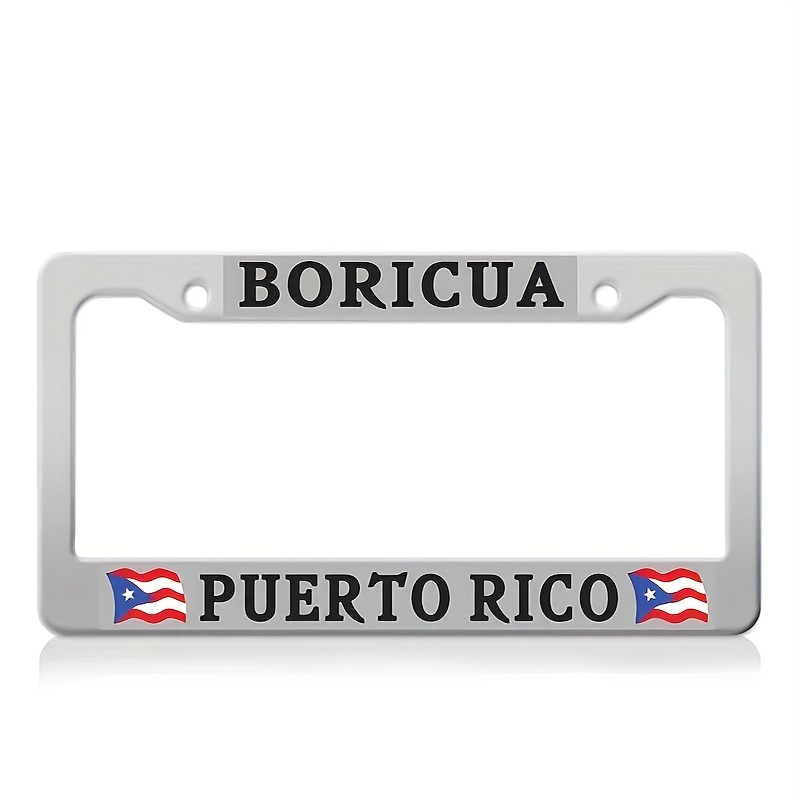 

Puerto Auto Stainless Or Aluminum License Plate Frame, Car Tag Holder With Screw Caps For North