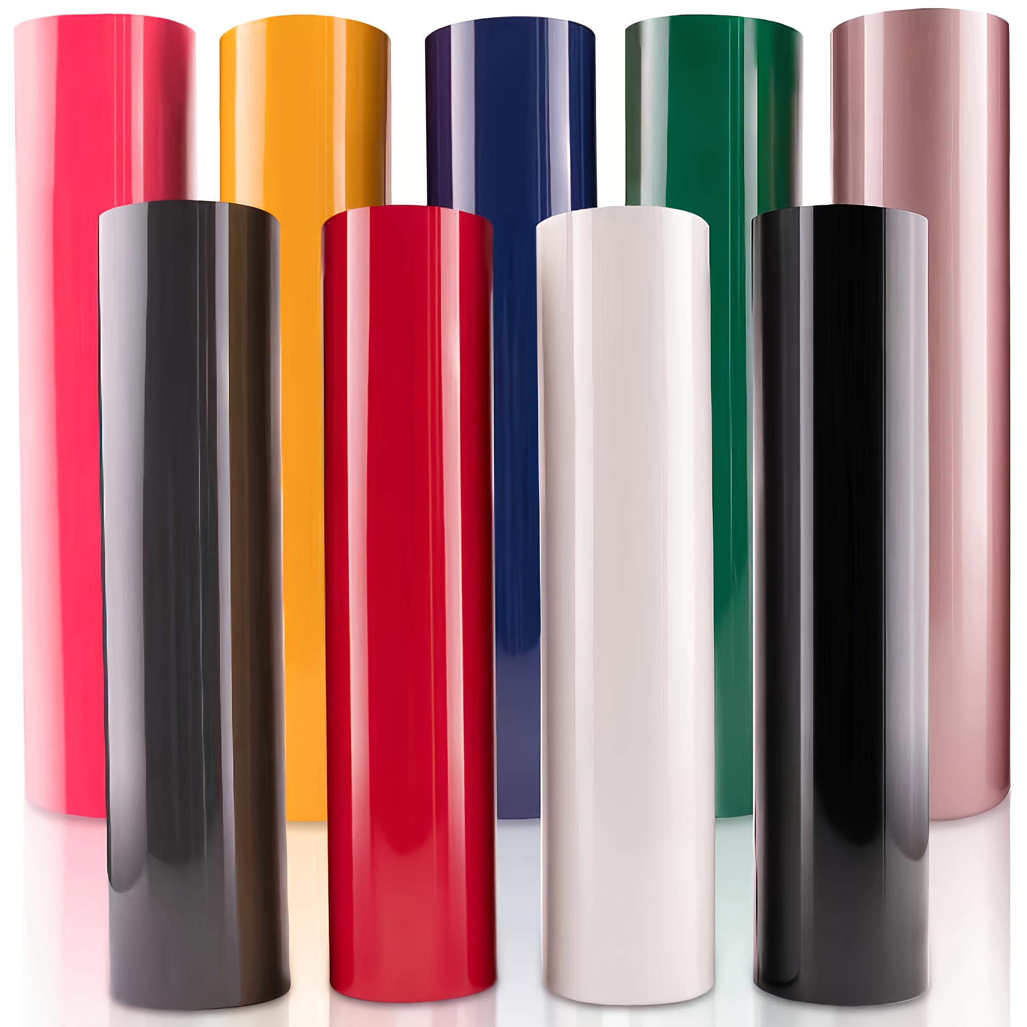 Image of Heat Transfer Vinyl Set: 9pcs Set Of 12-inch X 10-inch Heat Transfer Vinyl, With 9 Mixed Colors, Suitable For Heat Transfer On T-shirts, Shoes, Hats, And Bags
