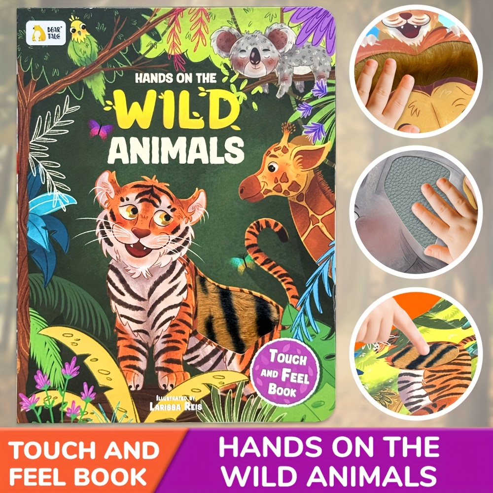 My First Touchy Wild Animals, Interactive Animal Touch Book for Youngsters and Youngsters - Early Learning Puzzle Storybook with Tigers, lions and monkeys Illustrations, Sensory Development, Ideal Gift for Youngsters's Parties and Showers